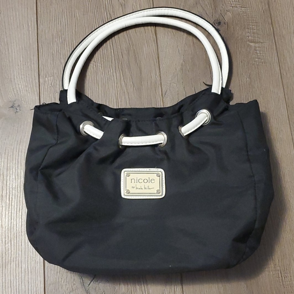 Black, White & Magenta Shoulder Purse